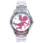 Pink Love Cupid Stainless Steel Analogue Men’s Watch