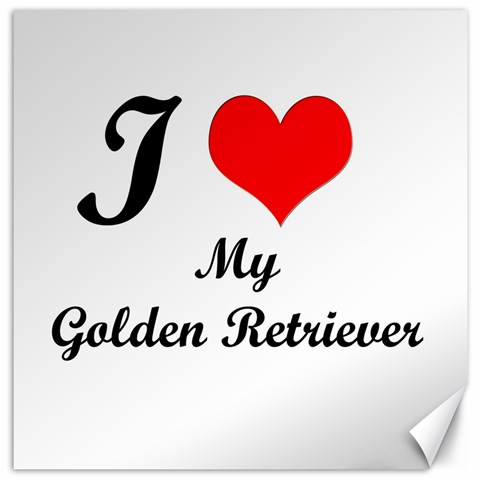 I Love Golden Retriever from UrbanLoad.com 15.2 x15.41  Canvas - 1