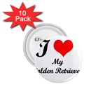 I Love Golden Retriever 1.75  Button (10 pack)