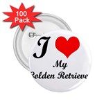 I Love Golden Retriever 2.25  Button (100 pack)