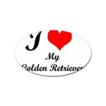 I Love Golden Retriever Sticker (Oval)