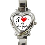 I Love Golden Retriever Heart Italian Charm Watch