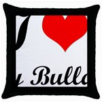 I-Love-My-Bulldog Throw Pillow Case (Black)