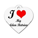 I Love My Golden Retriever Dog Tag Heart (One Side)