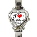 I Love My Labrador Retriever Heart Italian Charm Watch