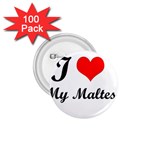 I Love My Maltese 1.75  Button (100 pack) 