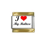 I Love My Maltese Gold Trim Italian Charm (9mm)