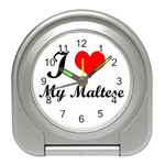 I Love My Maltese Travel Alarm Clock