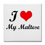 I Love My Maltese Face Towel