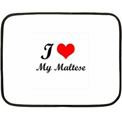 I Love My Maltese Mini Fleece Blanket(Two Sides) from UrbanLoad.com 35 x27  Blanket Back
