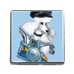 White Poodle Biker Babe  Memory Card Reader with Storage (Square)
