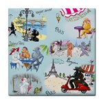 Poodles in Paris Tile Coaster