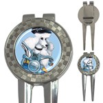 White Poodle Biker Chick 3-in-1 Golf Divot