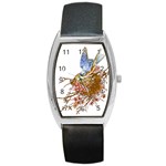 Bluebird And Nest Clear Barrel Style Metal Watch