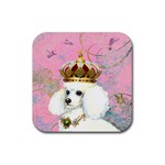 White Poodle Princess Rubber Coaster (Square)
