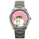 White Poodle Princess Sport Metal Watch