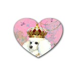 White Poodle Princess Heart Coaster (4 pack)