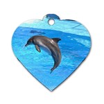 Jumping Dolphin Dog Tag Heart (Two Sides)