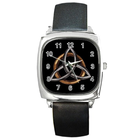 Triquetra Brown/silver Square Metal Watch from UrbanLoad.com Front