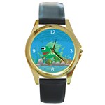 Coolee Grn Round Gold Metal Watch