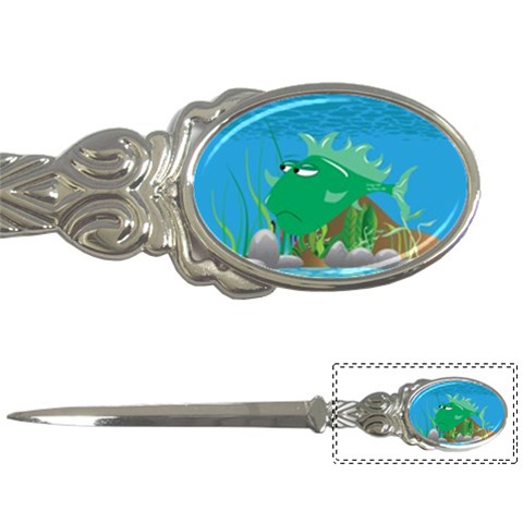 Green Grumpy Fish Letter Opener from UrbanLoad.com Front