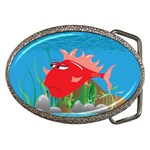 Red Grumpy Fish Belt Buckle