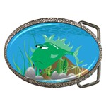 Green Grumpy Fish Belt Buckle