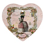 Black Poodle Marie Antoinette W Roses Fini Zazz Ornament (Heart)