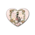 Black Poodle Marie Antoinette W Roses Fini Zazz Heart Coaster (4 pack)