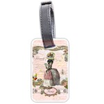 Black Poodle Marie Antoinette W Roses Fini Zazz Luggage Tag (one side)