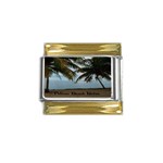 Pelican Beach Belize Gold Trim Italian Charm (9mm)