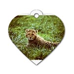 Cheetah  Dog Tag Heart (One Side)