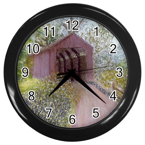 Coveredbridge300 Wall Clock (Black) from UrbanLoad.com Front