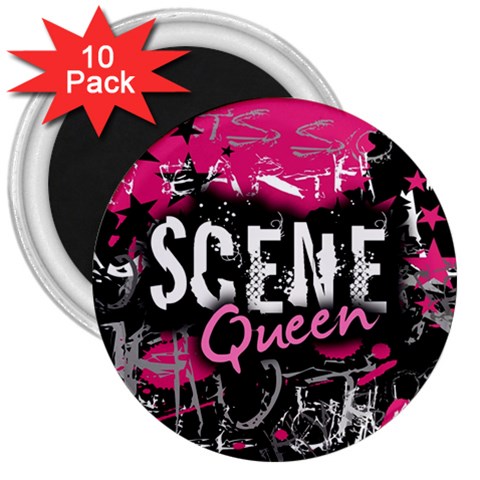 Scene Queen 3  Magnet (10 pack) from UrbanLoad.com Front