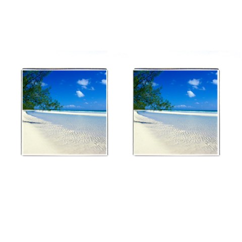 Paradise Beach Cufflinks (Square) from UrbanLoad.com Front(Pair)