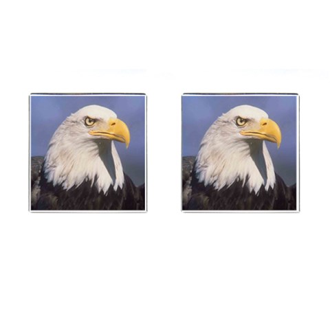 Bald Eagle Cufflinks (Square) from UrbanLoad.com Front(Pair)