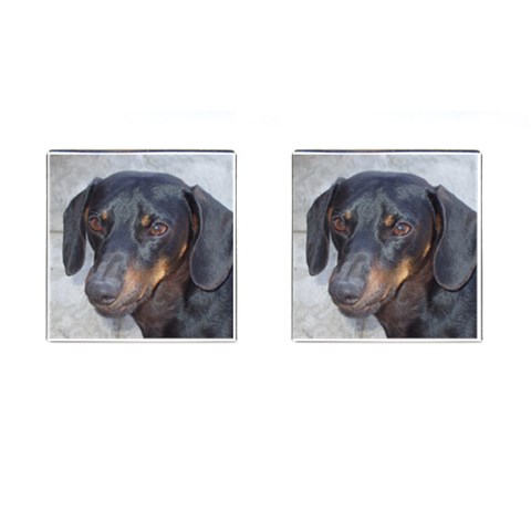 Dachshund Dog Cufflinks (Square) from UrbanLoad.com Front(Pair)