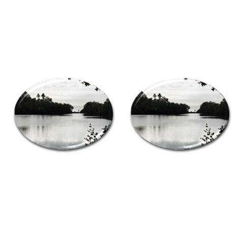 Day At The Beach Cufflinks (Oval) from UrbanLoad.com Front(Pair)
