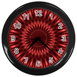 Red Lagoon Wall Clock (Black)