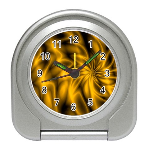 Golden Swirl Travel Alarm Clock from UrbanLoad.com Front