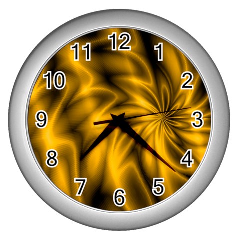 Golden Swirl Wall Clock (Silver) from UrbanLoad.com Front