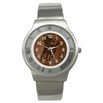 Leather-Look Horse Stainless Steel Watch
