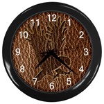 Leather-Look Eagle Wall Clock (Black)