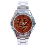 Leather-Look Heart Red Stainless Steel Analogue Men’s Watch