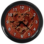 Leather-Look Heart Red Wall Clock (Black)