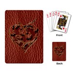 Leather-Look Heart Red Playing Cards Single Design