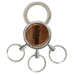 Leather-Look Black Bear 3-Ring Key Chain
