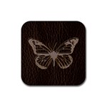 Leather-Look Butterfly Rubber Square Coaster (4 pack)