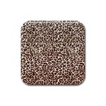 Just Snow Leopard Rubber Square Coaster (4 pack)