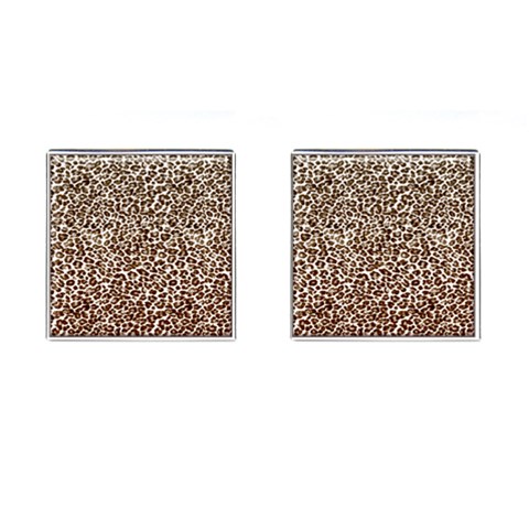 Just Snow Leopard Cufflinks (Square) from UrbanLoad.com Front(Pair)